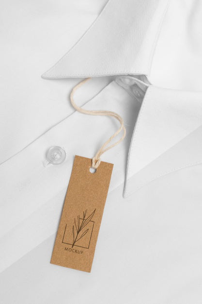 Eco-Friendly Price Tag On Formal Shirt Mock-Up Psd
