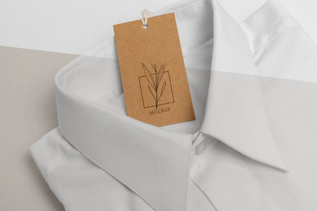 Eco-Friendly Price Tag On Formal Shirt Mock-Up Psd