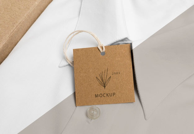 Eco-Friendly Price Tag On Formal Shirt Mock-Up Psd