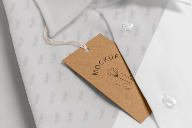 Eco-Friendly Price Tag On Formal Shirt Mock-Up Psd