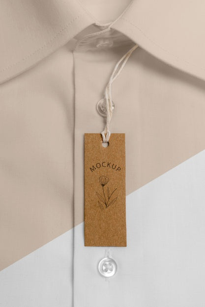 Eco-Friendly Price Tag On Formal Shirt Mock-Up Psd