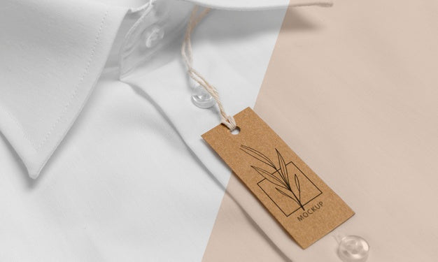 Eco-Friendly Price Tag On Formal Shirt Mock-Up Psd