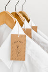 Eco-Friendly Price Tags And Formal Shirts With Hangers Mock-Up Psd