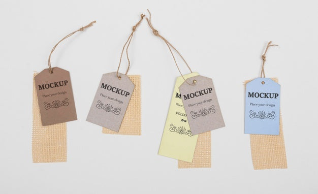 Ecological Tags Arrangement Psd