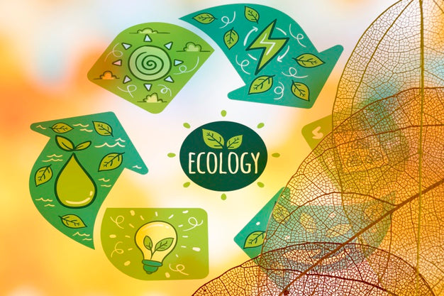 Ecology Logo With Translucent Leaves Psd
