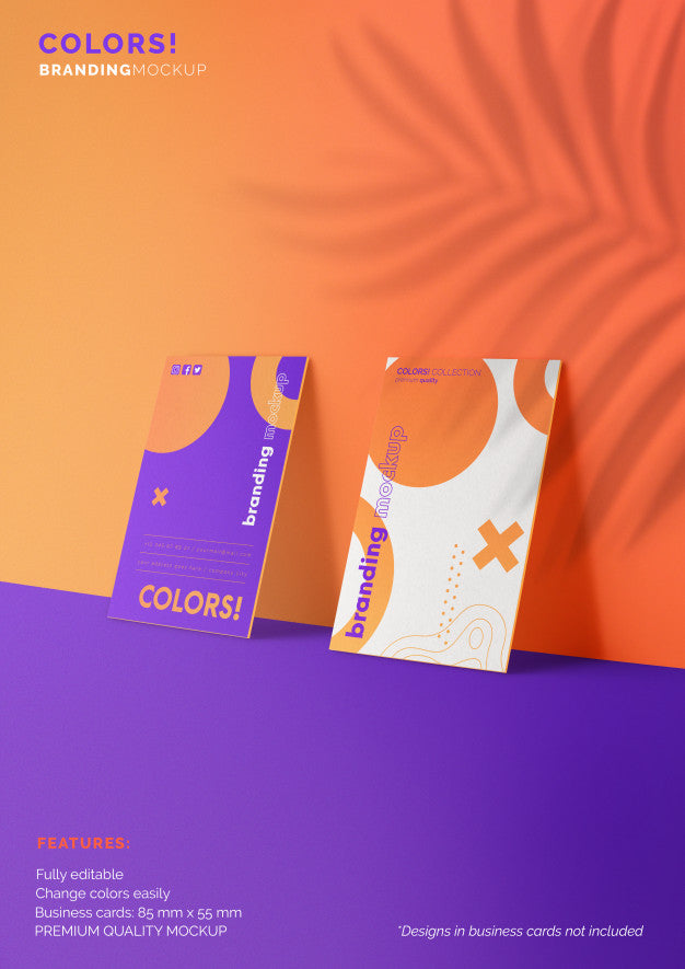 Editable Branding Mockup With Two Business Cards Psd