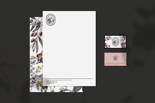 Editable Business Invitation Mockup And Card In Floral Vintage Theme For Cosmetic Brands Psd