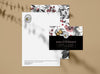 Editable Business Invitation Mockup In Floral Vintage Theme For Cosmetic Brands Psd