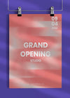 Editable Clipped Poster Mockup For Grand Opening Ad Psd