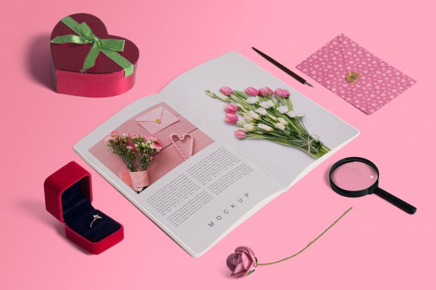 Editable Isometric Scene Creator Mockup With Valentines Day Concept Psd
