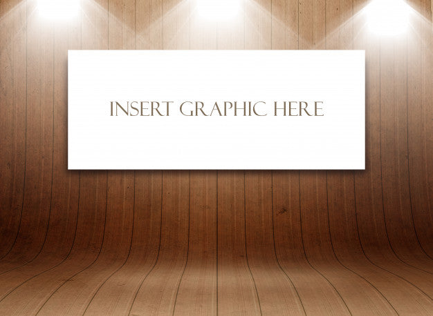Editable Mock Up With Blank Canvas In Curved Wooden Room Display Psd