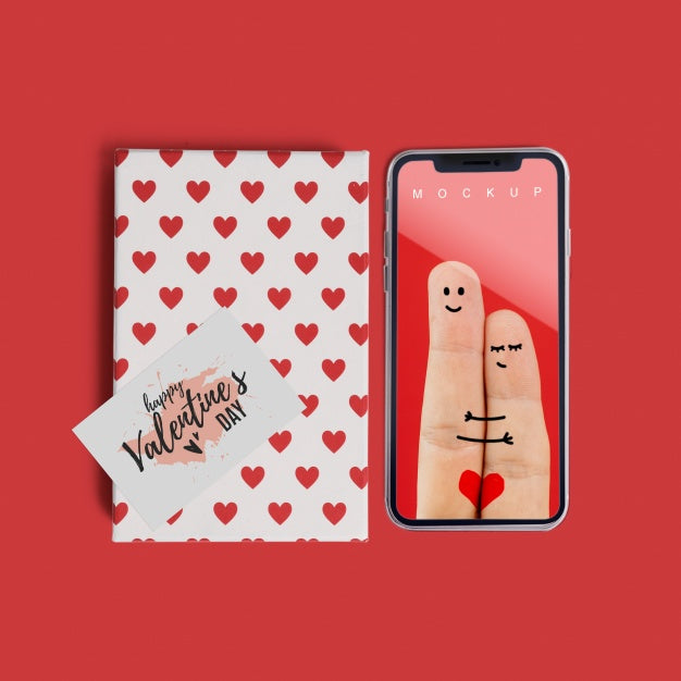 Editable Mockup Of Valentine Elements Psd