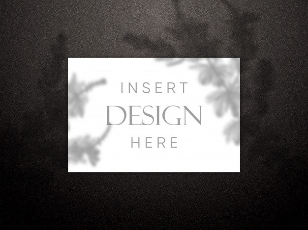 Editable Mockup With Blank Card On Black Glitter Style Texture With Shadow Overlay Psd