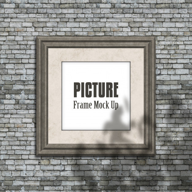 Editable Picture Frame Mock Up With Blurred Shadow Overlay Psd