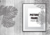 Editable Picture Frame Mock Up With Plant Shadow Overlay Psd