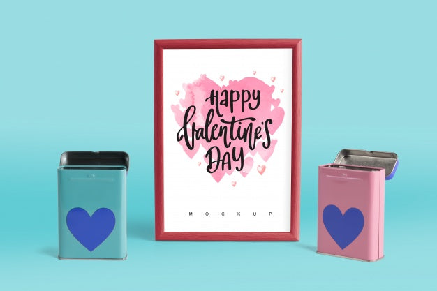Editable Scene Creator Mockup With Valentines Day Concept Psd