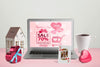 Editable Scene Creator Mockup With Valentines Day Concept Psd