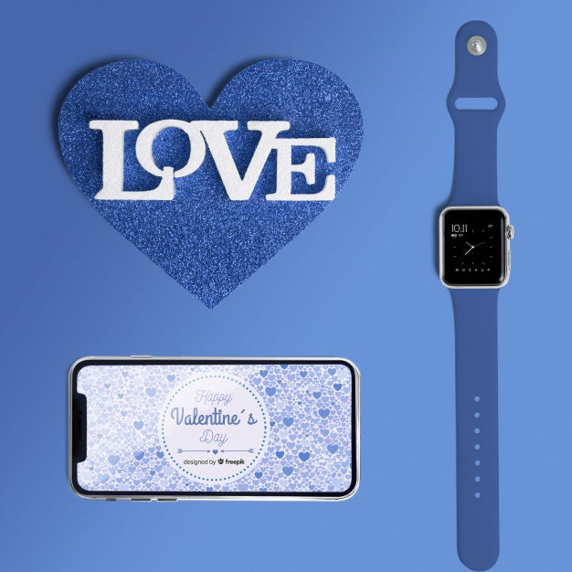 Editable Scene Creator Mockup With Valentines Day Concept Psd