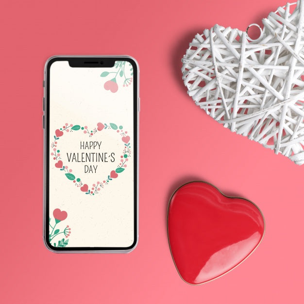 Editable Scene Creator Mockup With Valentines Day Concept Psd
