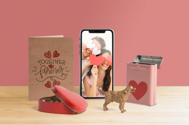 Editable Scene Creator Mockup With Valentines Day Concept Psd
