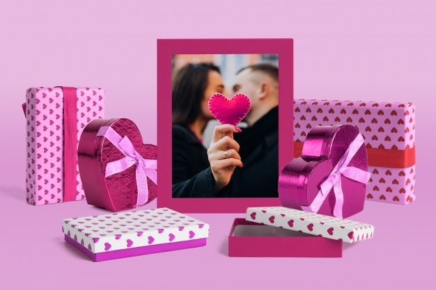 Editable Scene Creator Mockup With Valentines Day Concept Psd