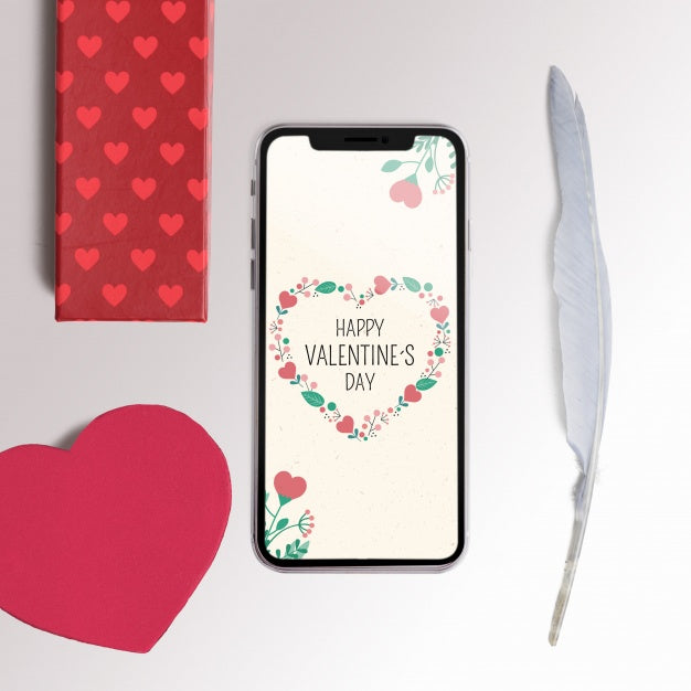 Editable Scene Creator Mockup With Valentines Day Concept Psd