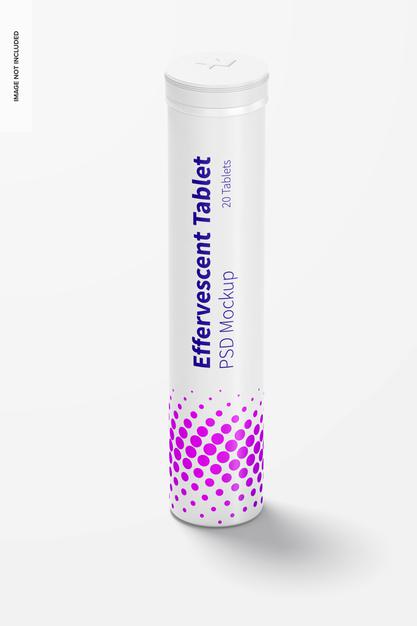 Effervescent Tablet Bottle Mockup Psd