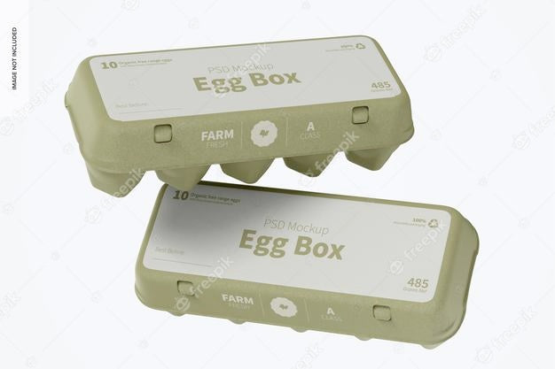 Egg Boxes Mockup, Floating Psd