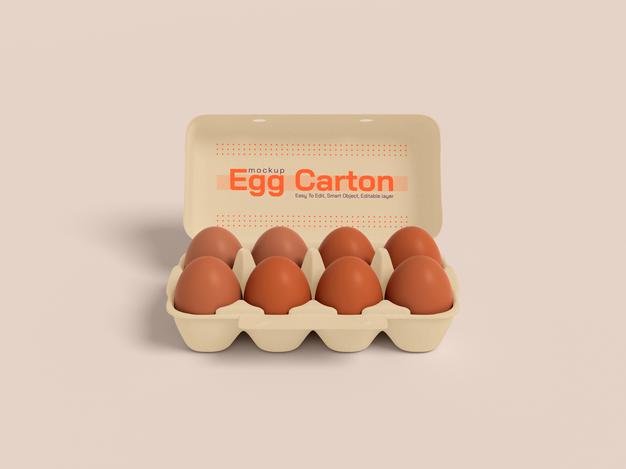 Egg Carton Box Mockup Psd