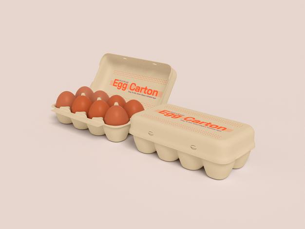 Egg Carton Box Mockup Psd