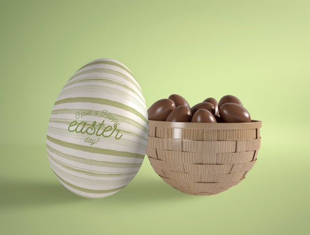 Egg Shape With Small Chocolate Eggs Psd