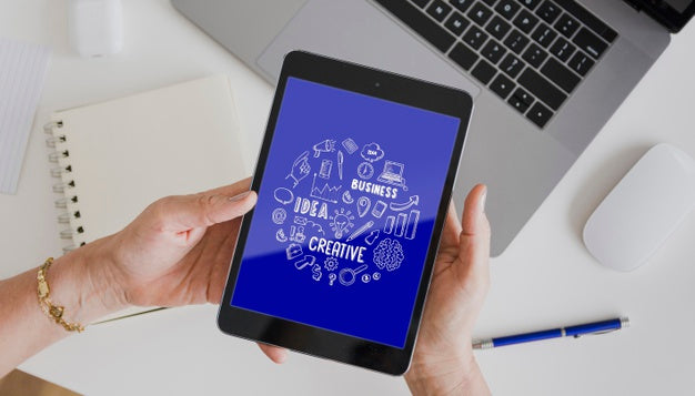 Electronic Devices At Office Mock-Up Psd