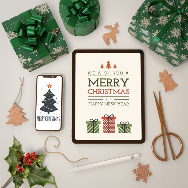 Electronic Devices Beside Gift Collection Psd