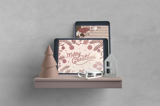 Electronic Devices On Shelf Mock-Up Psd