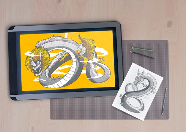 Electronic Tablet Device With Snake Draw Psd