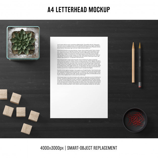 Elegant A4 Letterhead Mockup Psd