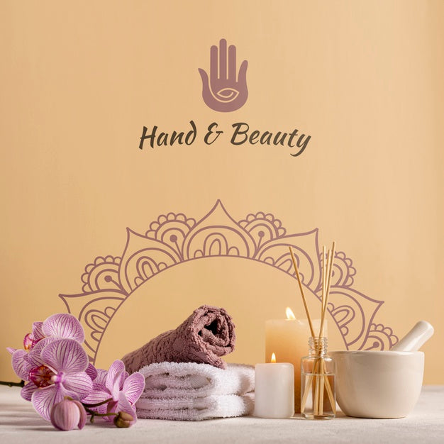 Elegant And Natural Pack At Spa With Products Psd