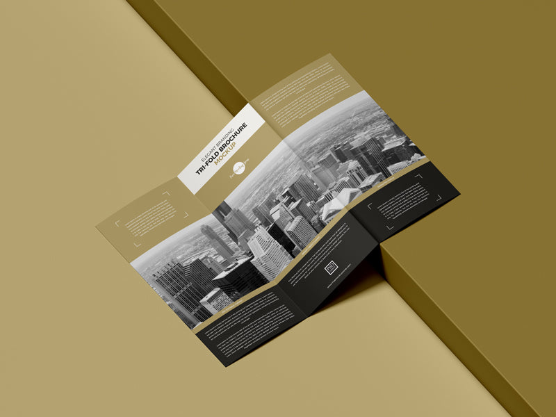 Elegant Branding Tri-Fold Brochure Mockup