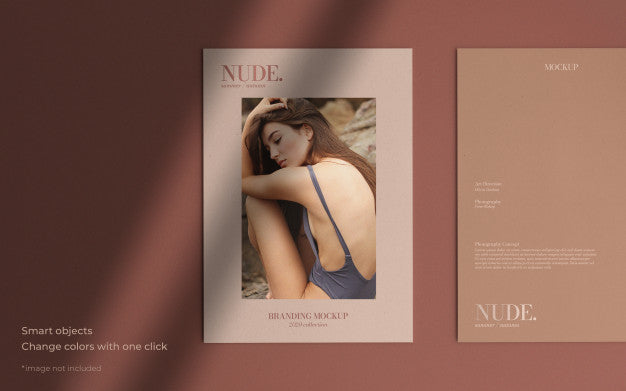 Elegant Brochure Mockup With Soft Shadow Psd