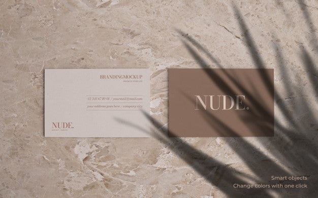 Elegant Business Card Mockup With Marble Background Psd