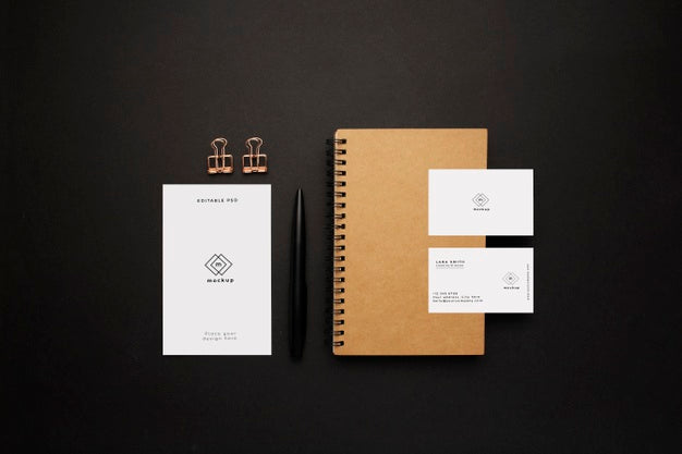 Elegant Business Desktop Background With Mockup Elements Psd