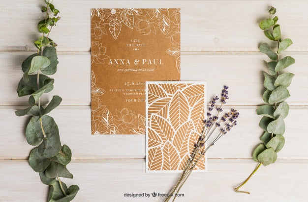 Elegant Cardboard Wedding Set Psd