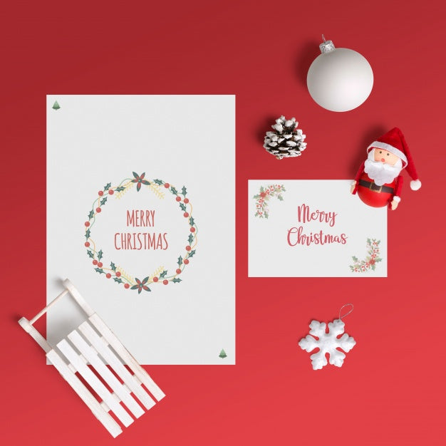 Elegant Christmas Card Mockup Psd