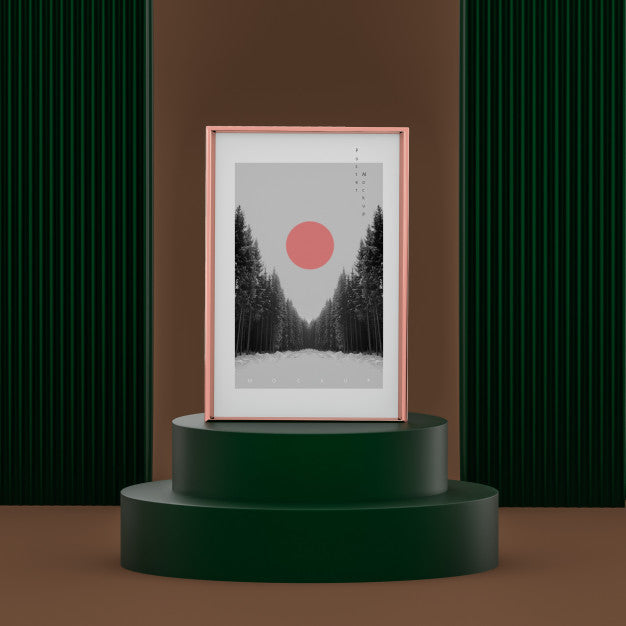 Elegant Concept Scene With Poster Mockup Psd