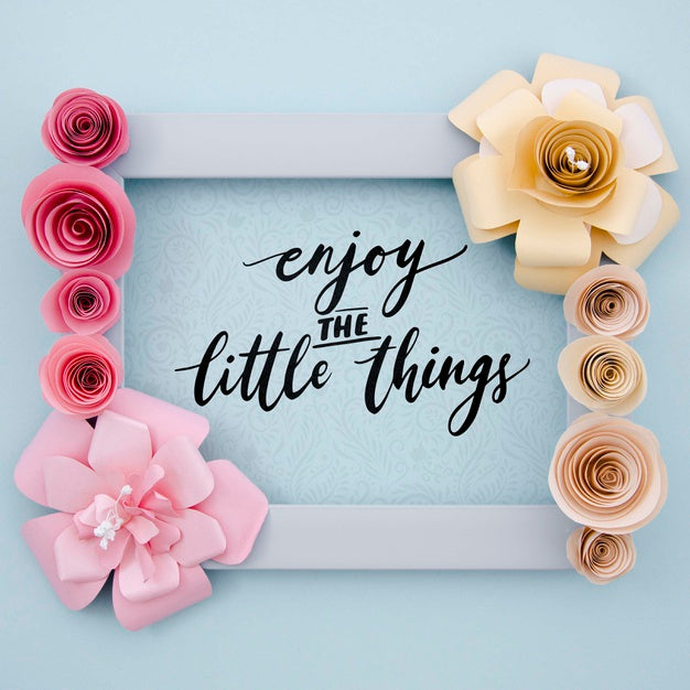 Elegant Floral Frame With Positive Message Psd