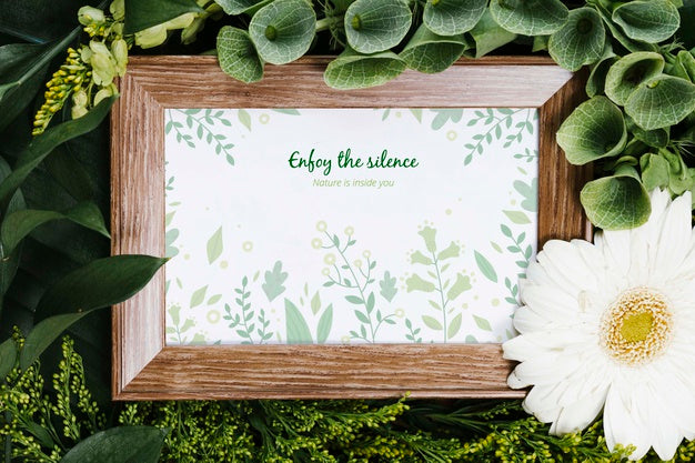 Elegant Frame Surrounded By Plants Psd