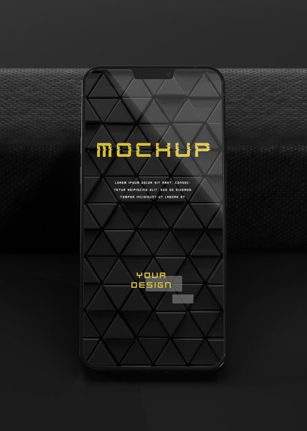 Elegant Glossy Dark Smartphone Mock-Up Design Psd