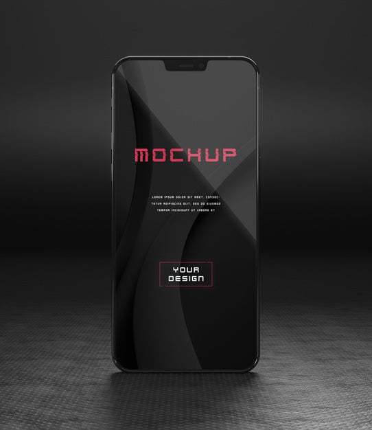 Elegant Glossy Dark Smartphone Mock-Up Design Psd
