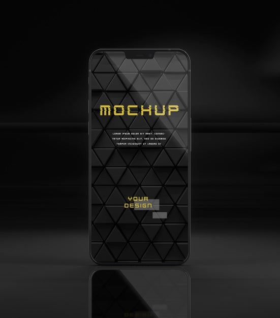 Elegant Glossy Dark Smartphone Mock-Up Design Psd
