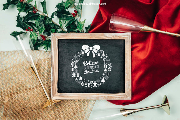 Elegant Mockup With Christmtas Design Psd